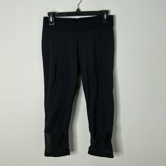 Athleta Derek Lam 10C Black Cropped Mesh Leggings - Picture 2 of 7